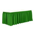 thumbnail image 1 of Ultimate Textile 17 ft. Shirred Pleat Polyester Table Skirt Kelly Green, 1 of 4