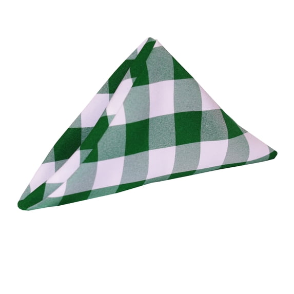Ultimate Textile (2 Dozen) 17 x 17-Inch Polyester Checkered Cloth Napkins - for Picnic, Outdoor or Indoor Party use, Moss and White