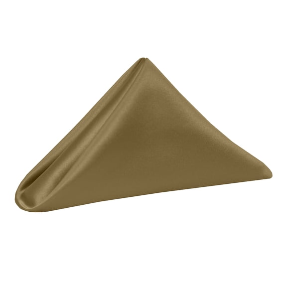 Ultimate Textile (2 Dozen) Satin 17 x 17-Inch Napkins - for Wedding, Special Event or Banquet use, Victorian Gold