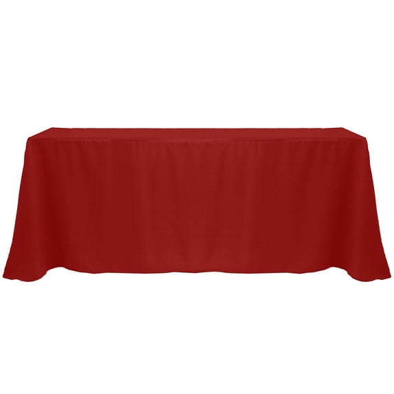 Ultimate Textile (2 Pack) 108 x 156-Inch Rectangular Polyester Linen Tablecloth with Rounded Corners - for Wedding, Restaurant or Banquet use, Cherry Red