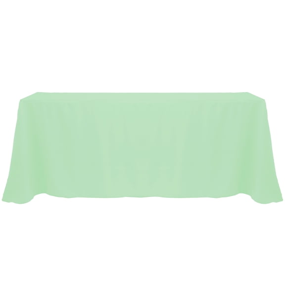 Ultimate Textile (2 Pack) 108 x 156-Inch Rectangular Polyester Linen Tablecloth with Rounded Corners - for Wedding, Restaurant or Banquet use, Mint Light Green