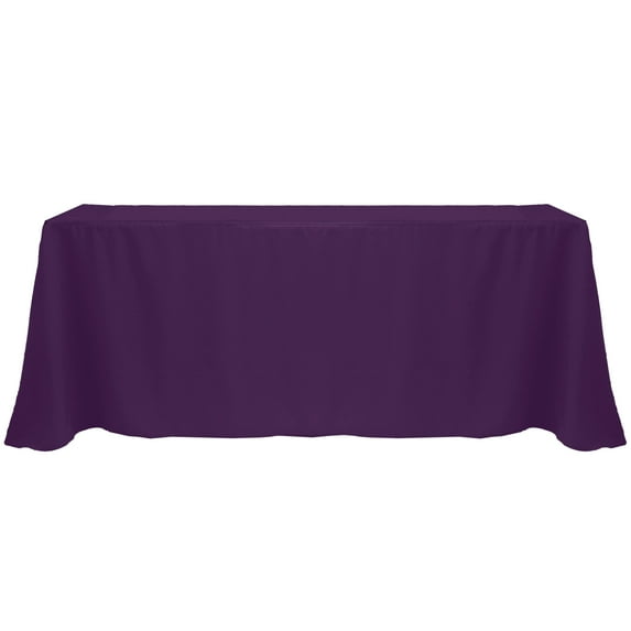 Ultimate Textile (2 Pack) 108 x 156-Inch Rectangular Polyester Linen Tablecloth with Rounded Corners - for Wedding, Restaurant or Banquet use, Purple