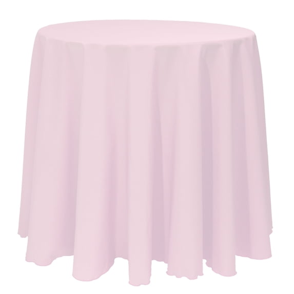 Ultimate Textile (2 Pack) 114-Inch Round Polyester Linen Tablecloth - for Wedding, Restaurant or Banquet use, Blush Ice Pink