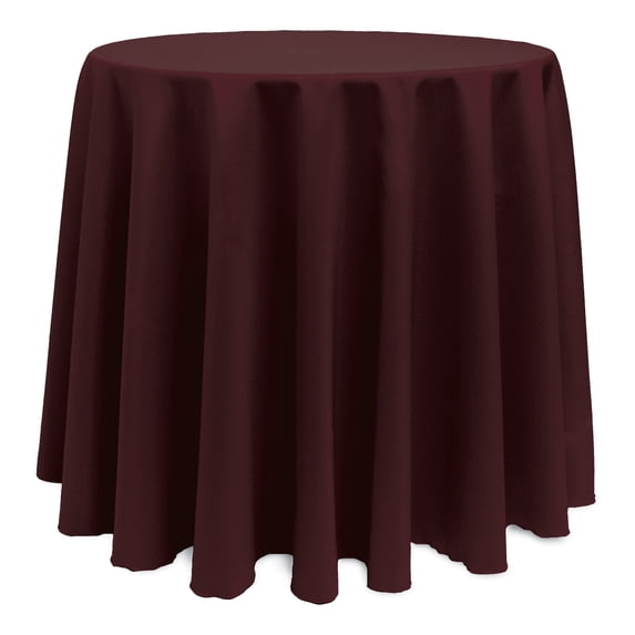 Ultimate Textile (2 Pack) 114-Inch Round Polyester Linen Tablecloth - for Wedding, Restaurant or Banquet use, Burgundy Red