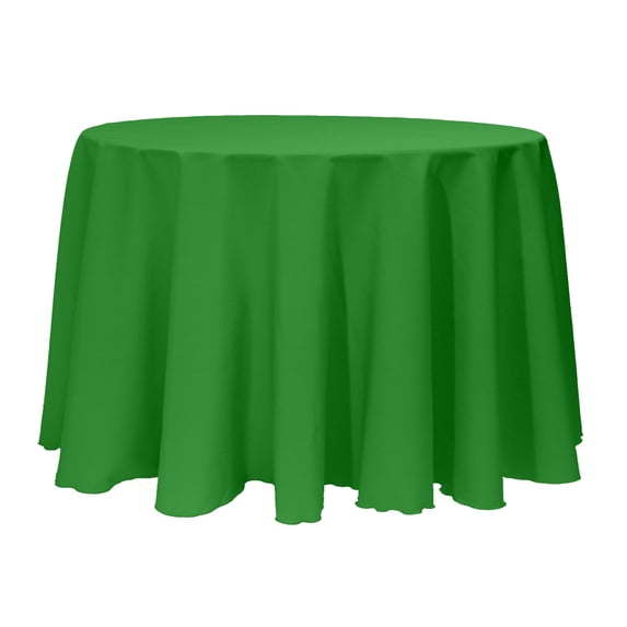 Ultimate Textile (2 Pack) 114-Inch Round Polyester Linen Tablecloth - for Wedding, Restaurant or Banquet use, Emerald Green