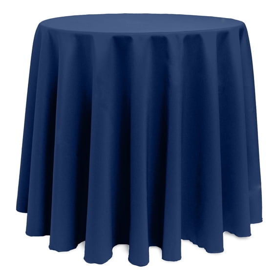 Ultimate Textile (2 Pack) 120-Inch Round Polyester Linen Tablecloth - for Wedding, Restaurant or Banquet use, Navy Blue