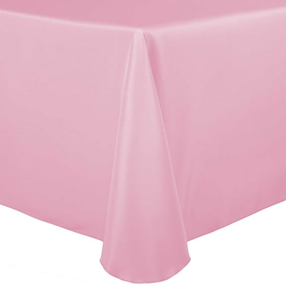 Ultimate Textile (2 Pack) 120 x 120-Inch Square Polyester Linen Tablecloth with Rounded Corners - for Wedding, Restaurant or Banquet use, Pink Balloon