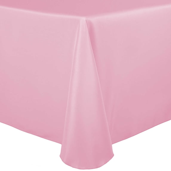 Ultimate Textile (2 Pack) 120 x 120-Inch Square Polyester Linen Tablecloth with Rounded Corners - for Wedding, Restaurant or Banquet use, Pink Balloon