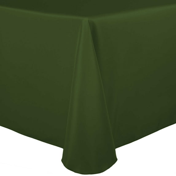 Ultimate Textile (2 Pack) 120 x 120-Inch Square Polyester Linen Tablecloth with Rounded Corners - for Wedding, Restaurant or Banquet use, Moss Green