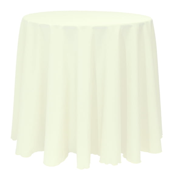 Ultimate Textile (2 Pack) 132-Inch Round Polyester Linen Tablecloth - for Wedding, Restaurant or Banquet use, Ivory Cream