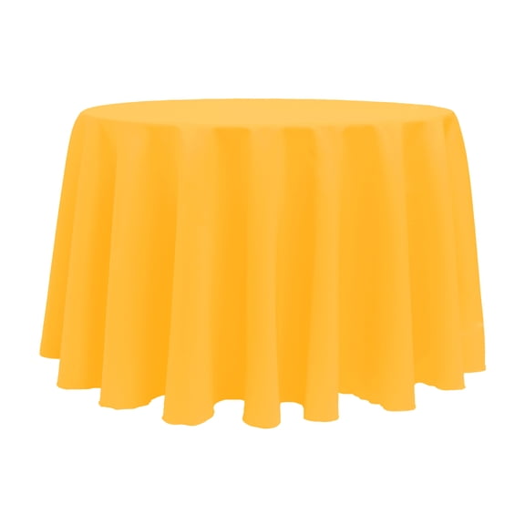 Ultimate Textile (2 Pack) 132-Inch Round Polyester Linen Tablecloth - for Wedding, Restaurant or Banquet use, Neon Orange