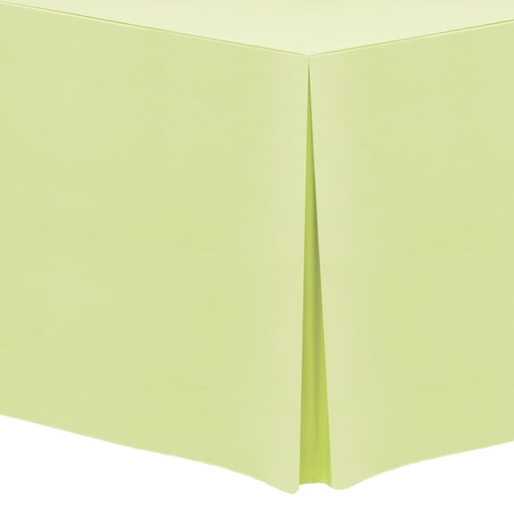 Ultimate Textile (2 Pack) 4 ft. Fitted Polyester Tablecloth - for 18 x 48-Inch Classroom and Folding Rectangle Tables 36" High, Maize Light Yellow