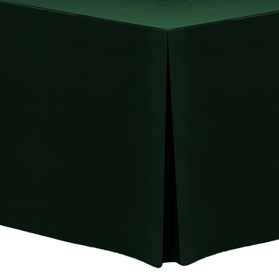Ultimate Textile (2 Pack) 4 ft. Fitted Polyester Tablecloth - for 18 x 48-Inch Classroom and Folding Rectangle Tables, Forest Green