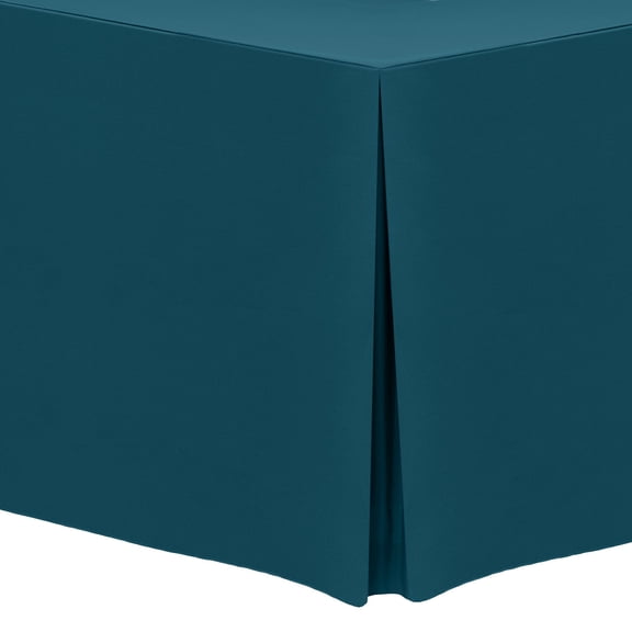 Ultimate Textile (2 Pack) 4 ft. Fitted Polyester Tablecloth - for 18 x 48-Inch Classroom and Folding Rectangle Tables, Lagoon Blue
