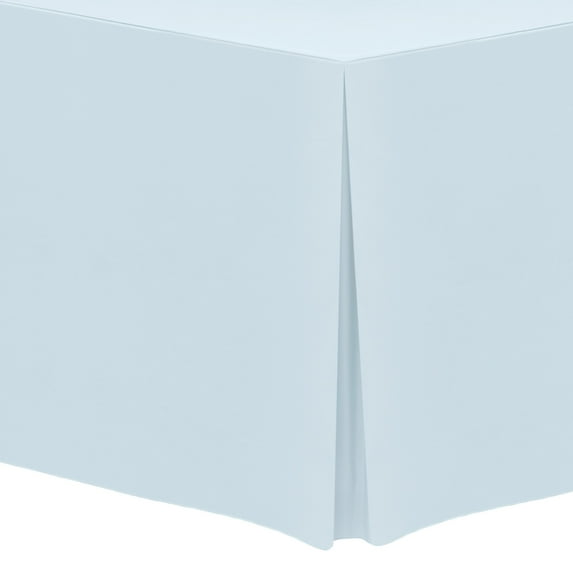 Ultimate Textile (2 Pack) 4 ft. Fitted Polyester Tablecloth - for 24 x 48-Inch Banquet and Folding Rectangular Tables 36" High, Ice Blue