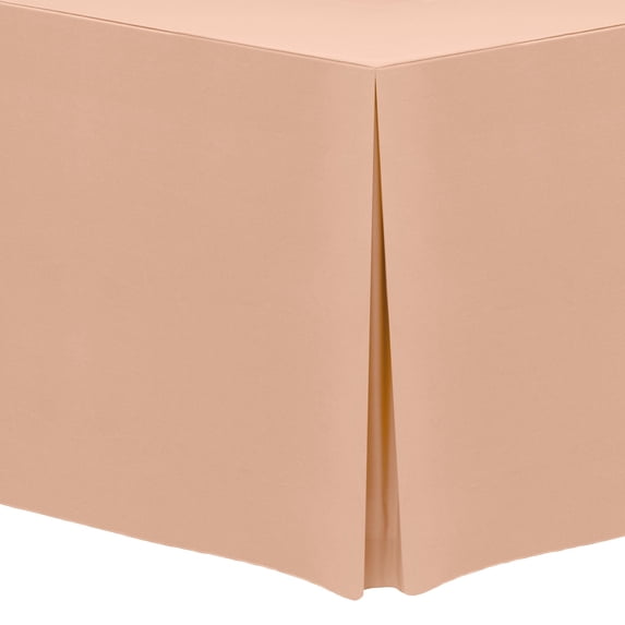 Ultimate Textile (2 Pack) 4 ft. Fitted Polyester Tablecloth - for 24 x 48-Inch Banquet and Folding Rectangular Tables 36" High, Peach