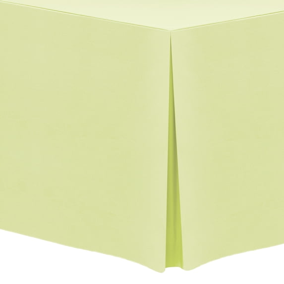 Ultimate Textile (2 Pack) 4 ft. Fitted Polyester Tablecloth - for 24 x 48-Inch Banquet and Folding Rectangular Tables - 42" High, Maize Light Yellow