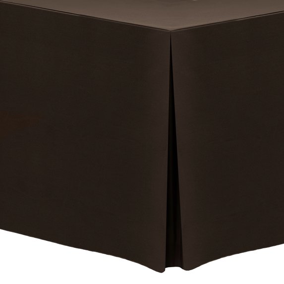 Ultimate Textile (2 Pack) 4 ft. Fitted Polyester Tablecloth - for 24 x 48-Inch Banquet and Folding Rectangular Tables, Chocolate Brown