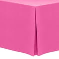 thumbnail image 1 of Ultimate Textile (2 Pack) 4 ft. Fitted Polyester Tablecloth - for 30 x 48-Inch Banquet and Folding Rectangular Tables - 42" High, Neon Pink, 1 of 3