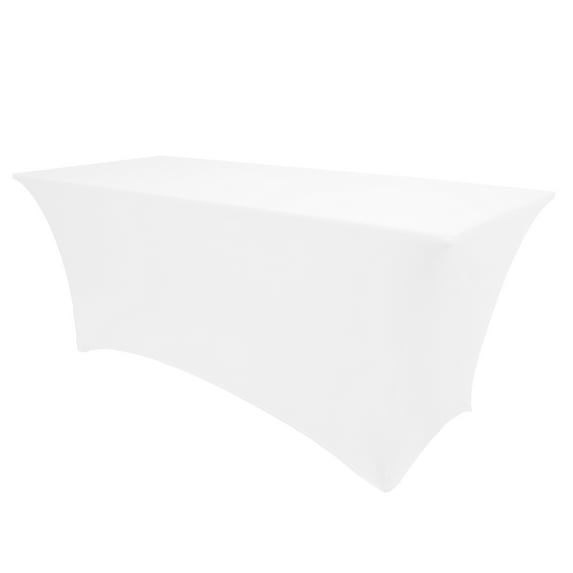 Ultimate Textile (2 Pack) 4 ft. Fitted Spandex Table Cover - for 18 x 48-Inch Tradeshow, Classroom and Folding Rectangle Tables 36" High, White