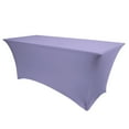 thumbnail image 1 of Ultimate Textile (2 Pack) 4 ft. Fitted Spandex Table Cover - for 30 x 48-Inch Banquet and Folding Rectangular Tables 36" High, Lilac Light Purple, 1 of 2
