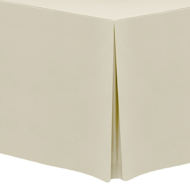 Ultimate Textile (2 Pack) 5 ft. Fitted Polyester Tablecloth - for 18 x 60-Inch Banquet and Folding Rectangular Tables, Tan Beige