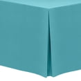 thumbnail image 1 of Ultimate Textile (2 Pack) 5 ft. Fitted Polyester Tablecloth - for 18 x 60-Inch Banquet and Folding Rectangular Tables, Turquoise Blue, 1 of 3