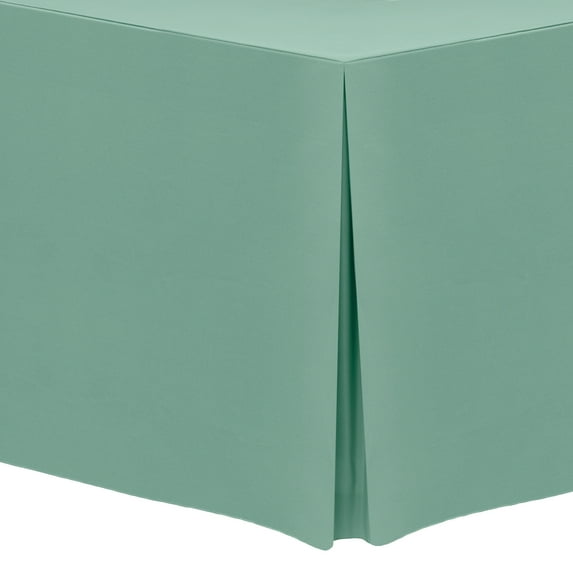 Ultimate Textile (2 Pack) 5 ft. Fitted Polyester Tablecloth - for 24 x 60-Inch Banquet and Folding Rectangular Tables - 42"H, Seamist Light Green