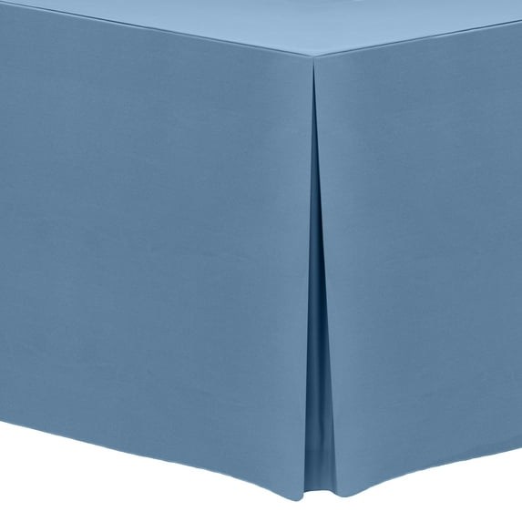 Ultimate Textile (2 Pack) 5 ft. Fitted Polyester Tablecloth - for 24 x 60-Inch Banquet and Folding Rectangular Tables - 42"H, Slate Blue