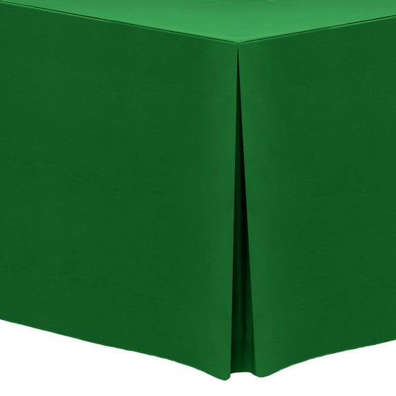 Ultimate Textile (2 Pack) 5 ft. Fitted Polyester Tablecloth - for 30 x 60-Inch Banquet and Folding Rectangular Tables 36"H, Emerald Green
