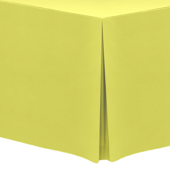 Ultimate Textile (2 Pack) 5 ft. Fitted Polyester Tablecloth - for 30 x 60-Inch Banquet and Folding Rectangular Tables - 42"H, Lemon Yellow