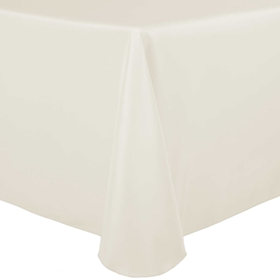 Ultimate Textile (2 Pack) 52 x 70-Inch Oval Polyester Linen Tablecloth - for Home Dining Tables, Ivory Cream