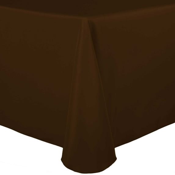 Ultimate Textile (2 Pack) 54 x 96-Inch Oval Polyester Linen Tablecloth - for Home Dining Tables, Espresso Dark Brown