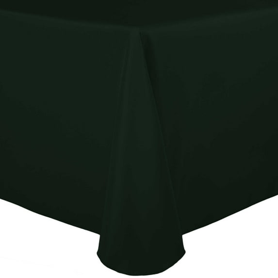 Ultimate Textile (2 Pack) 54 x 96-Inch Oval Polyester Linen Tablecloth - for Home Dining Tables, Forest Green