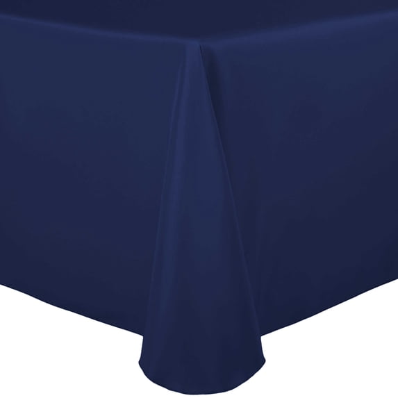 Ultimate Textile (2 Pack) 54 x 96-Inch Oval Polyester Linen Tablecloth - for Home Dining Tables, Navy Blue