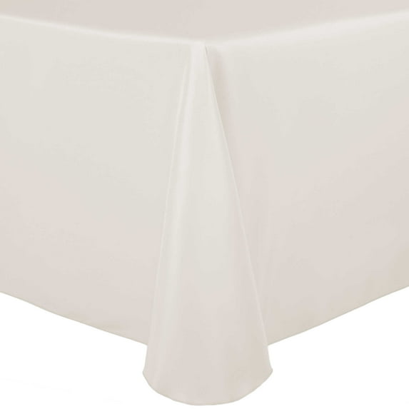 Ultimate Textile (2 Pack) 54 x 96-Inch Oval Polyester Linen Tablecloth - for Home Dining Tables, Oyster