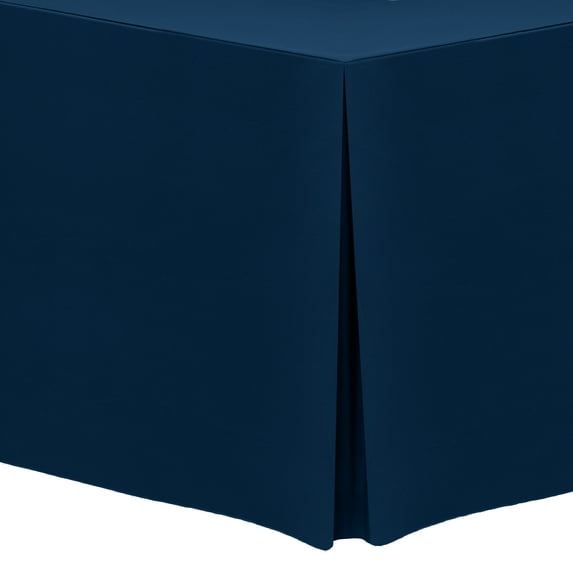 Ultimate Textile (2 Pack) 6 ft. Fitted Polyester Tablecloth - for 30 x 72-Inch Banquet and Folding Rectangular Tables, Navy Blue