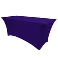 thumbnail image 1 of Ultimate Textile (2 Pack) 6 ft. Fitted Spandex Table Cover - for 30 x 72-Inch Banquet and Folding Rectangular Tables - 42"H, Purple, 1 of 2