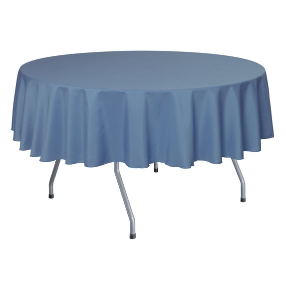 Ultimate Textile (2 Pack) 60-Inch Round Polyester Linen Tablecloth - for Wedding, Restaurant or Banquet use, Periwinkle Blue