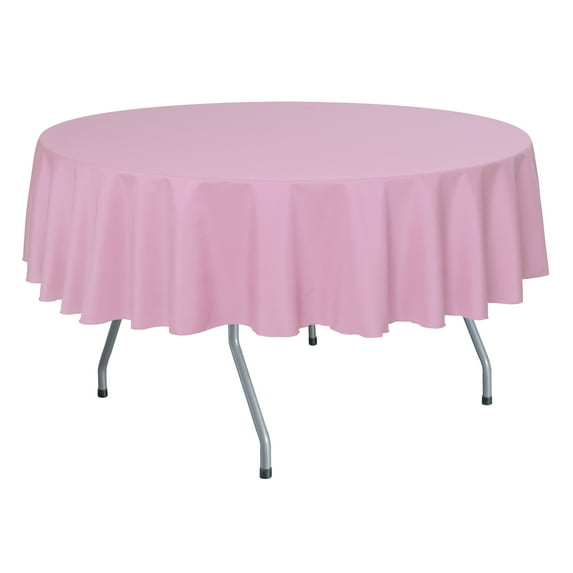 Ultimate Textile (2 Pack) 60-Inch Round Polyester Linen Tablecloth - for Wedding, Restaurant or Banquet use, Pink Balloon