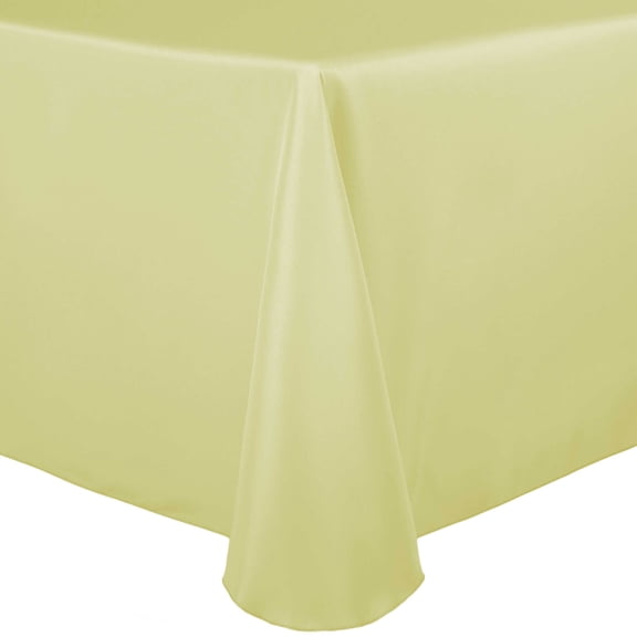 Ultimate Textile (2 Pack) 60 x 144-Inch Oval Polyester Linen Tablecloth - for Home Dining Tables, Maize Light Yellow
