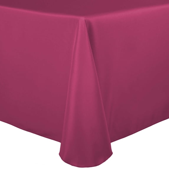 Ultimate Textile (2 Pack) 70 x 104-Inch Oval Polyester Linen Tablecloth - for Home Dining Tables, Hot Pink