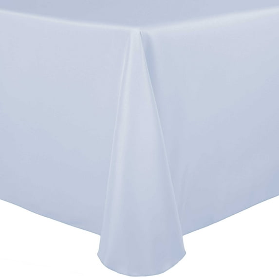 Ultimate Textile (2 Pack) 70 x 104-Inch Oval Polyester Linen Tablecloth - for Home Dining Tables, Ice Blue