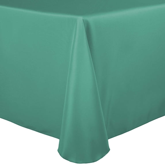 Ultimate Textile (2 Pack) 70 x 104-Inch Oval Polyester Linen Tablecloth - for Home Dining Tables, Jade