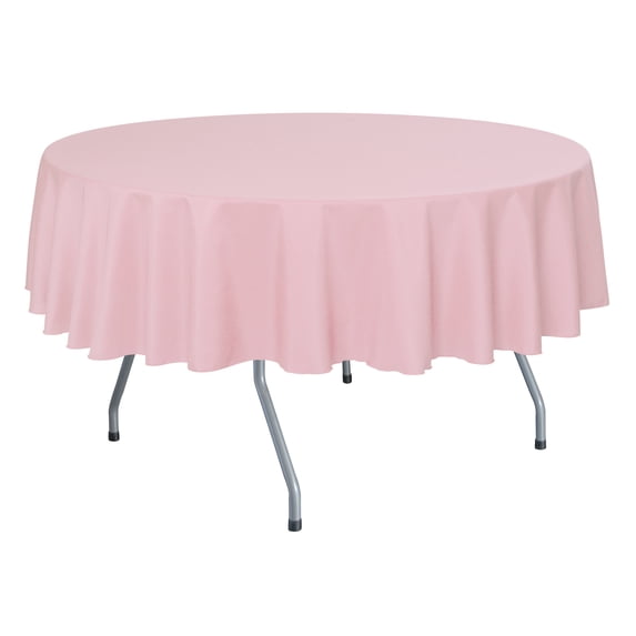 Ultimate Textile (2 Pack) 72-Inch Round Polyester Linen Tablecloth - for Wedding, Restaurant or Banquet use, Light Pink