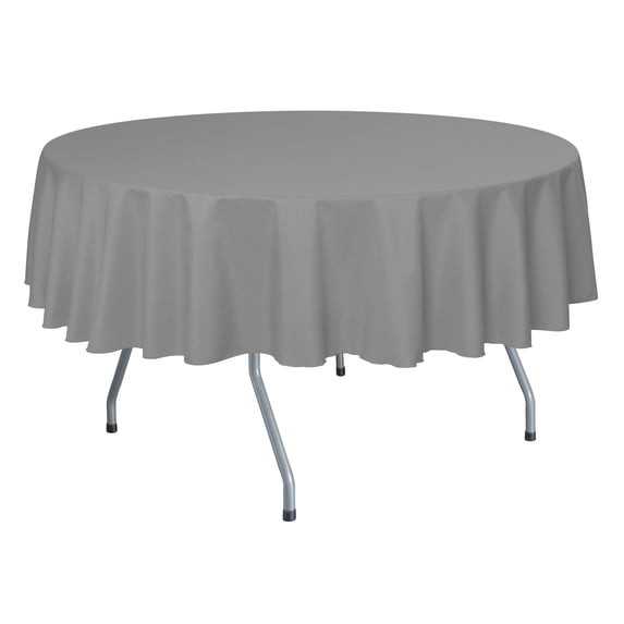 Ultimate Textile (2 Pack) 72-Inch Round Polyester Linen Tablecloth - for Wedding, Restaurant or Banquet use, Silver