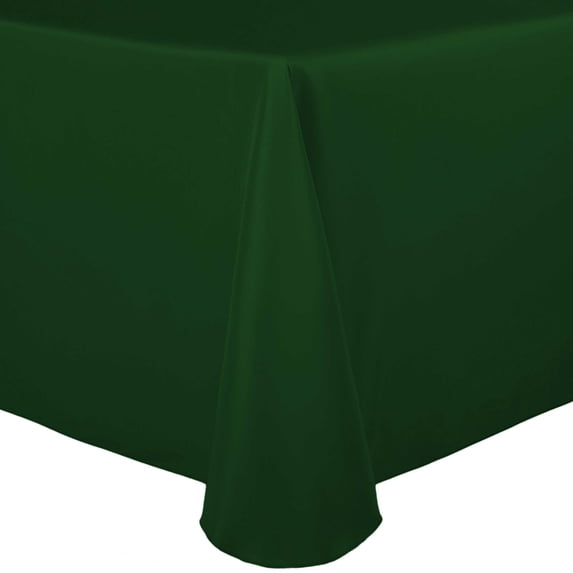 Ultimate Textile (2 Pack) 72 x 120-Inch Oval Polyester Linen Tablecloth - for Home Dining Tables, Hunter Green