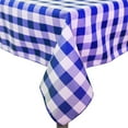 thumbnail image 1 of Ultimate Textile (2 Pack) 72 x 120-Inch Rectangular Polyester Gingham Checkered Tablecloth - for Picnic, Outdoor or Indoor Party use, Royal and White, 1 of 3
