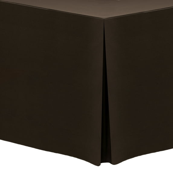 Ultimate Textile (2 Pack) 8 ft. Fitted Polyester Tablecloth - for 18 x 96-Inch Banquet and Folding Rectangular Tables - 36"H, Chocolate Brown