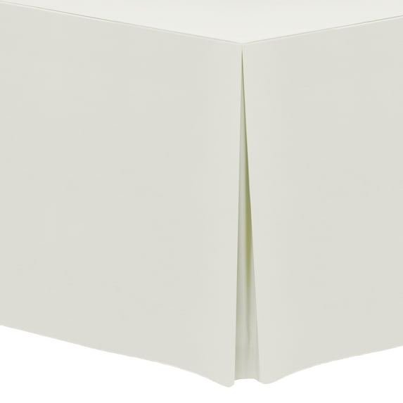 Ultimate Textile (2 Pack) 8 ft. Fitted Polyester Tablecloth - for 18 x 96-Inch Banquet and Folding Rectangular Tables, Ivory Cream